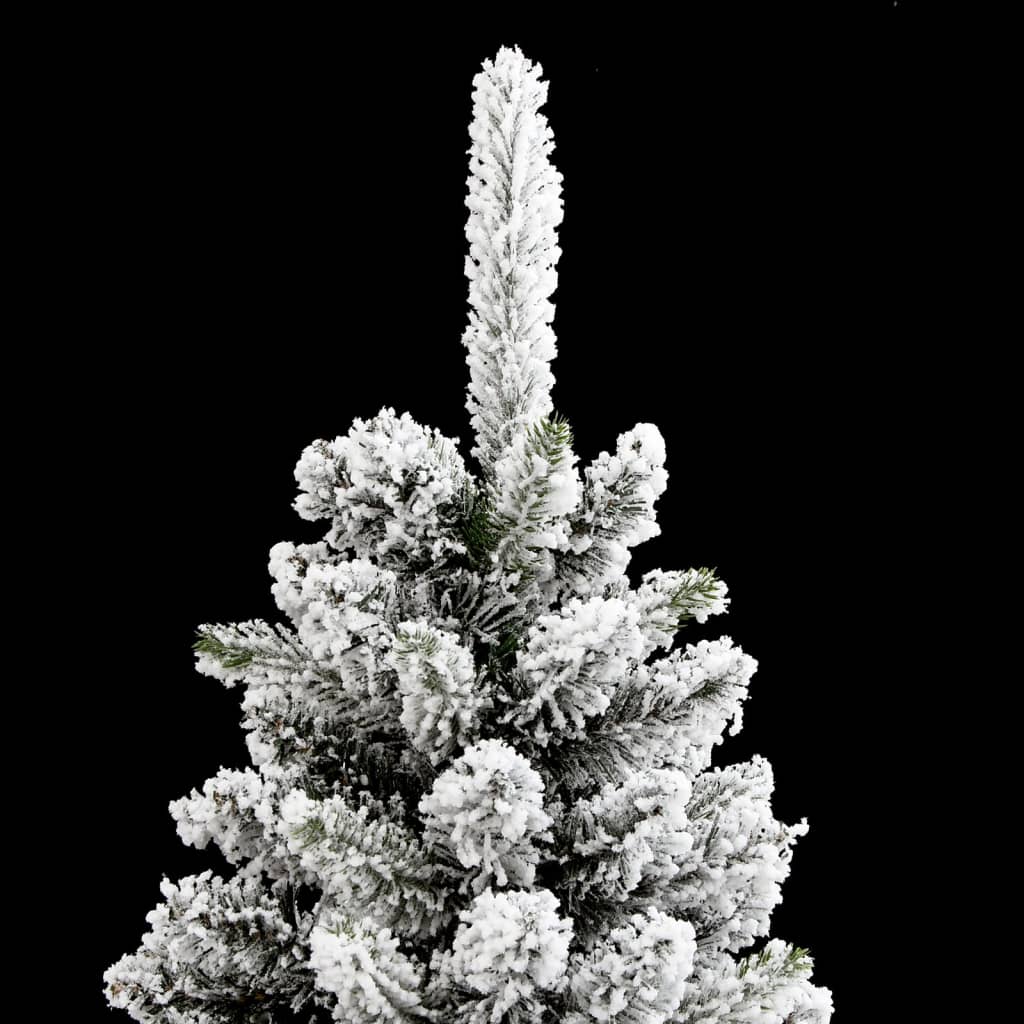 Sapin de Noël artificiel Slim avec neige 210 cm PVC &amp; PE