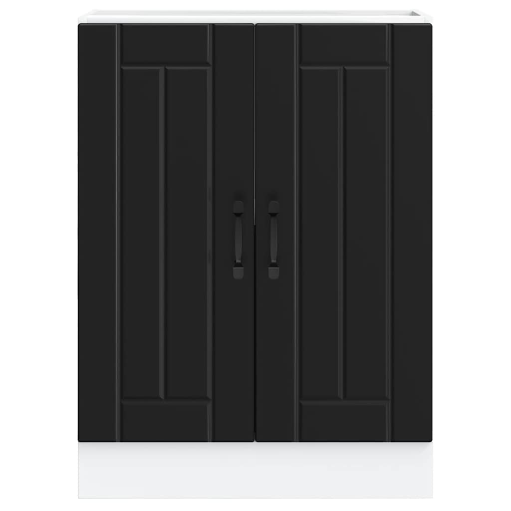 Spülenunterschrank Lucca Schwarz Holzwerkstoff