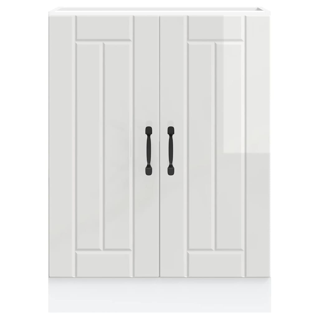 Spülenunterschrank Lucca Hochglanz-Weiß Holzwerkstoff