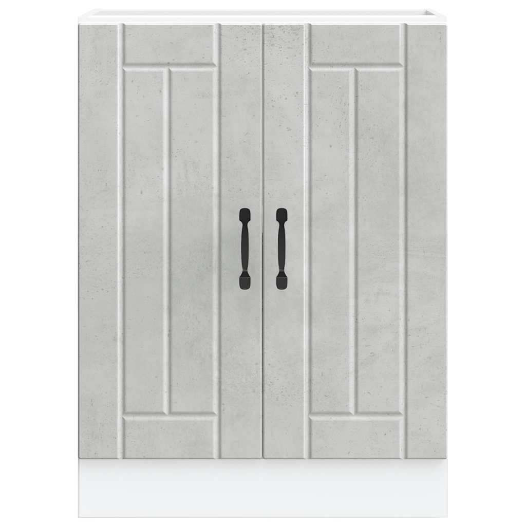 Spülenunterschrank Lucca Betongrau Holzwerkstoff