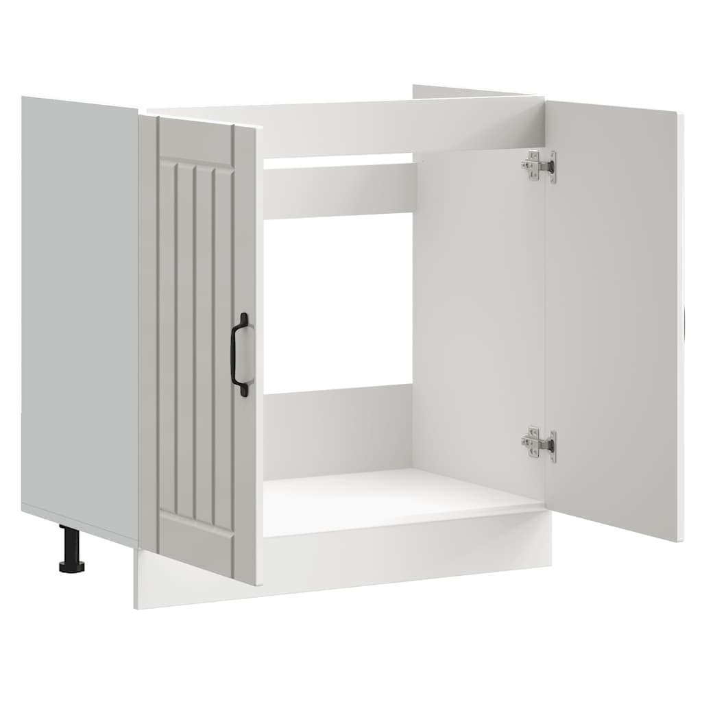 Spülenunterschrank Lucca Hochglanz-Weiß Holzwerkstoff