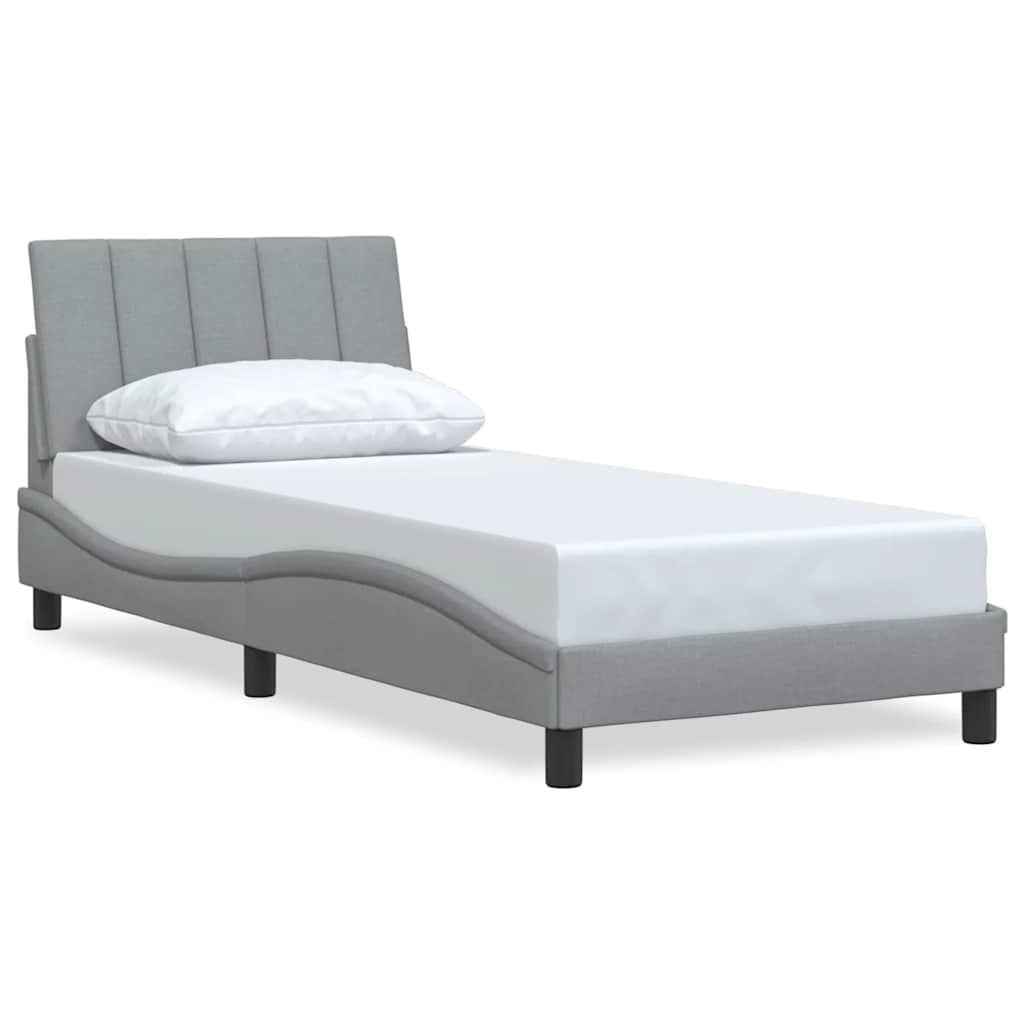 Bettgestell ohne Matratze "Hanko" Hellgrau 80x200 cm Stoff