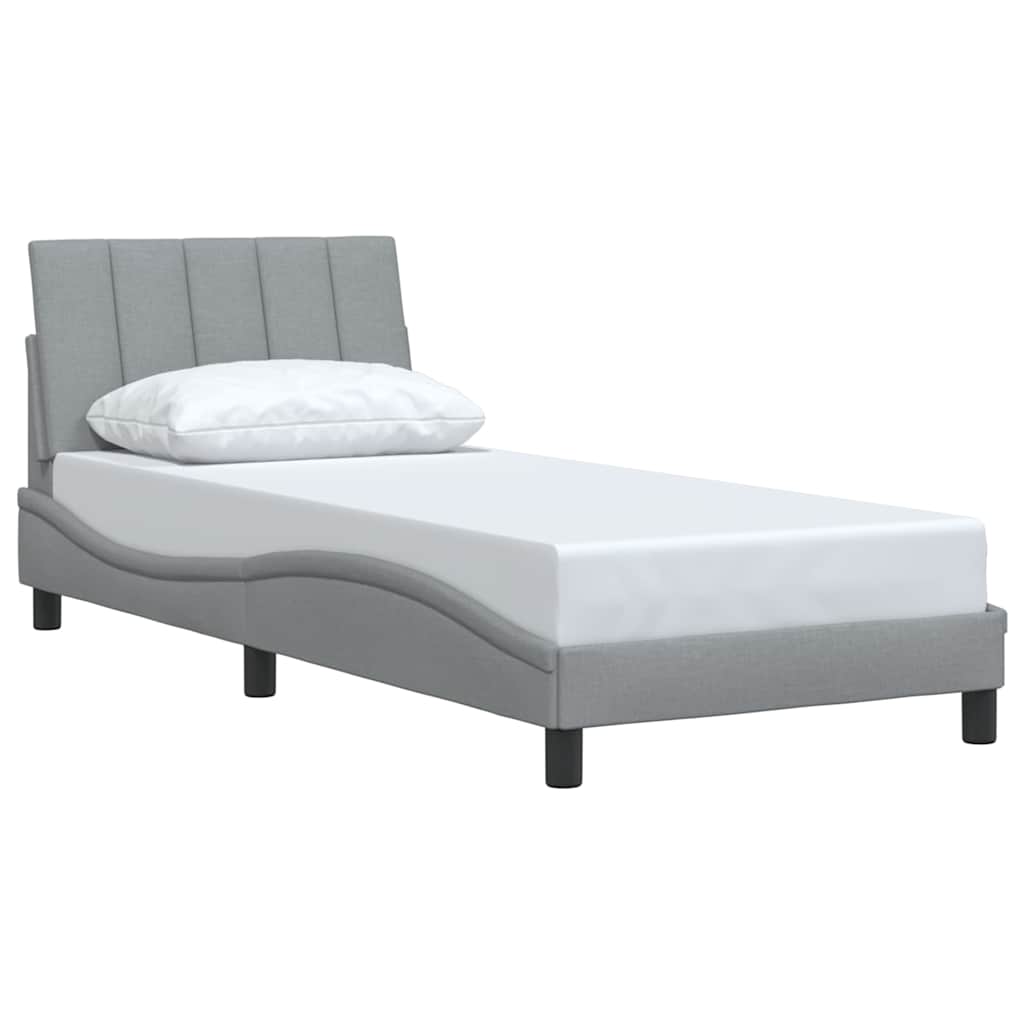 Bettgestell ohne Matratze "Hanko" Hellgrau 80x200 cm Stoff