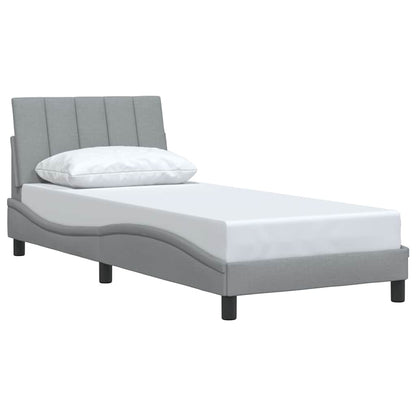 Bettgestell ohne Matratze "Hanko" Hellgrau 80x200 cm Stoff
