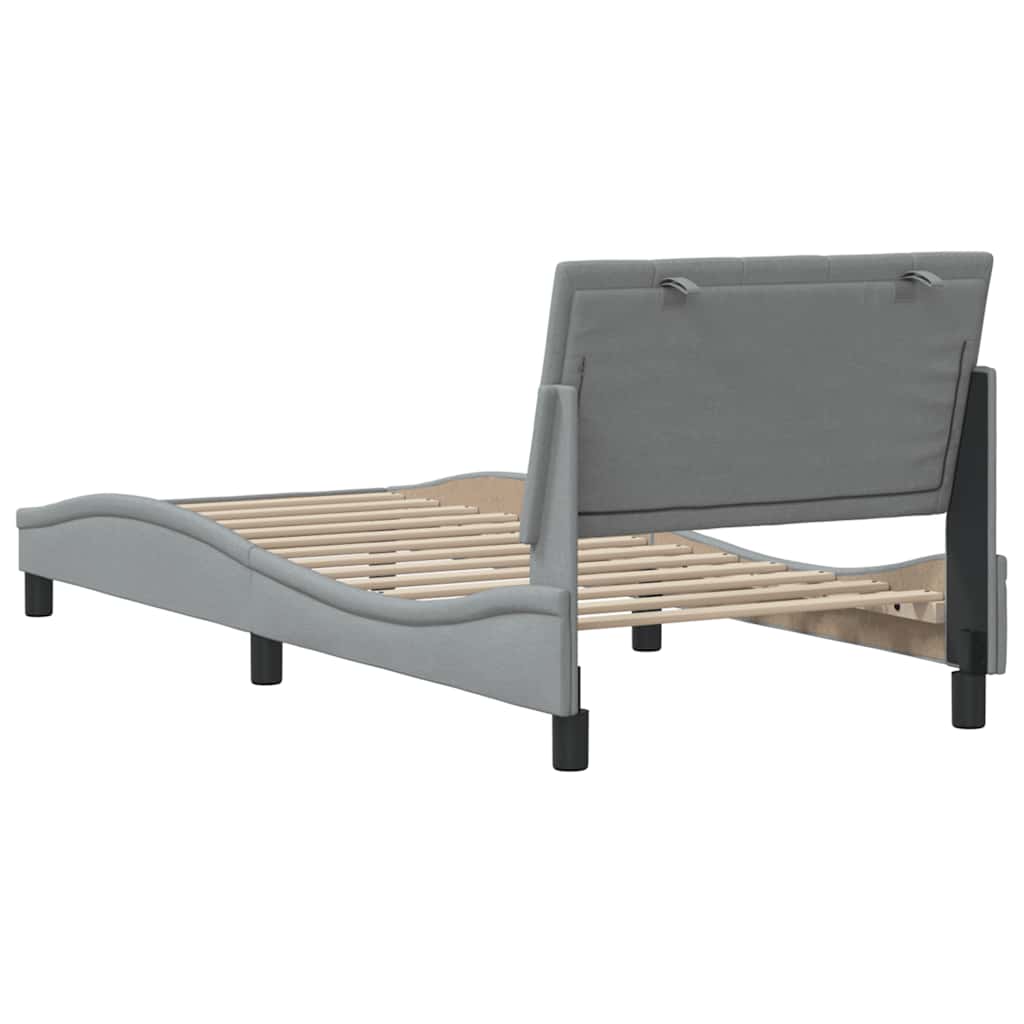 Bettgestell ohne Matratze "Hanko" Hellgrau 80x200 cm Stoff