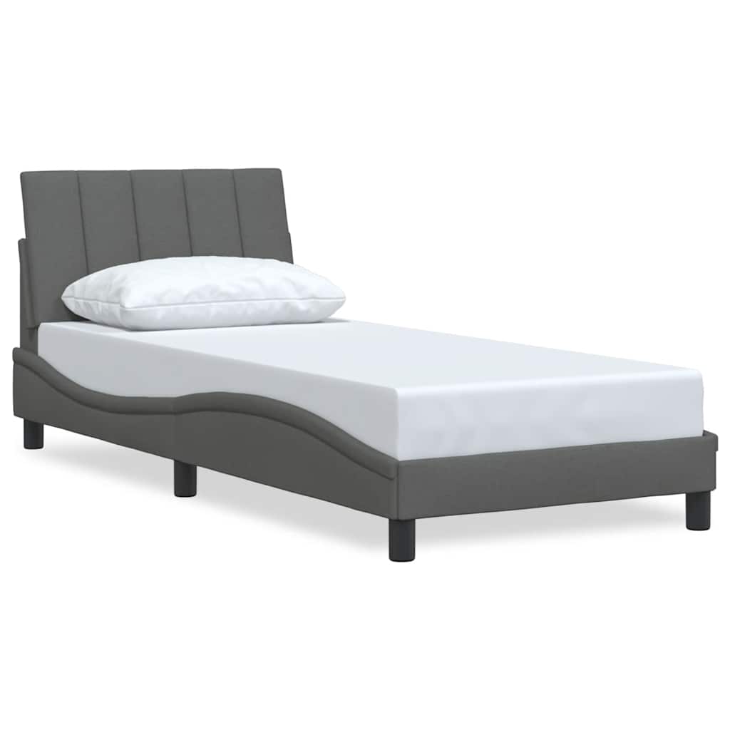 Bettgestell ohne Matratze "Hanko" Dunkelgrau 80x200 cm Stoff