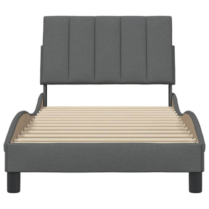 Bettgestell ohne Matratze "Hanko" Dunkelgrau 80x200 cm Stoff