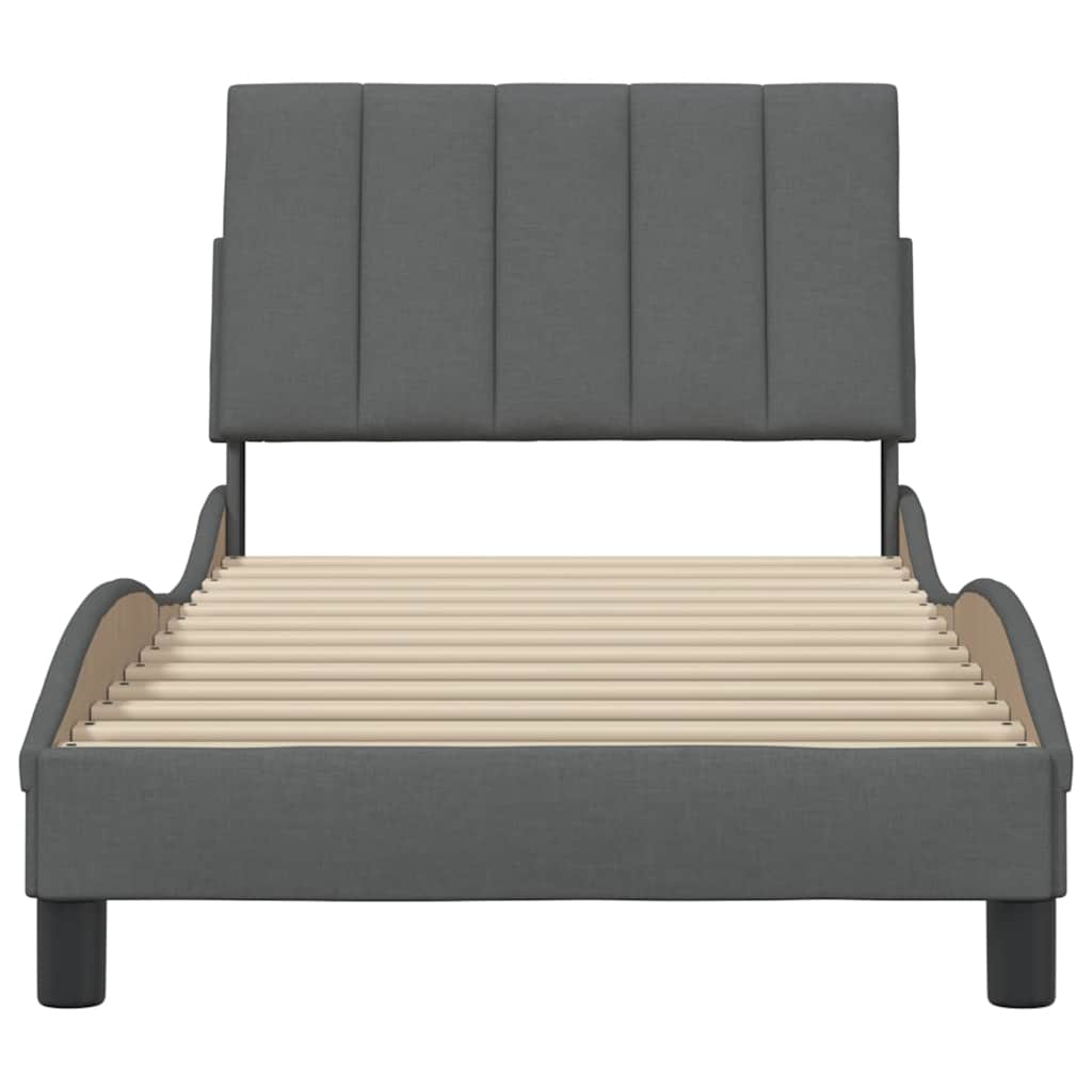 Bettgestell ohne Matratze "Hanko" Dunkelgrau 80x200 cm Stoff