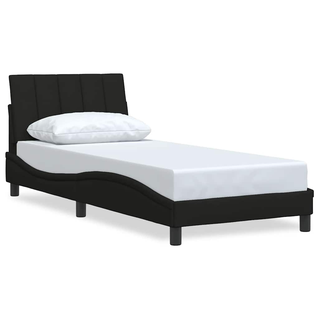 Bettgestell ohne Matratze "Hanko" Schwarz 80x200 cm Stoff
