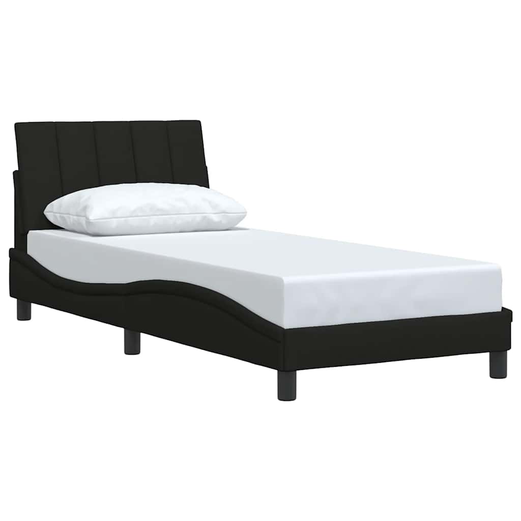 Bettgestell ohne Matratze "Hanko" Schwarz 80x200 cm Stoff