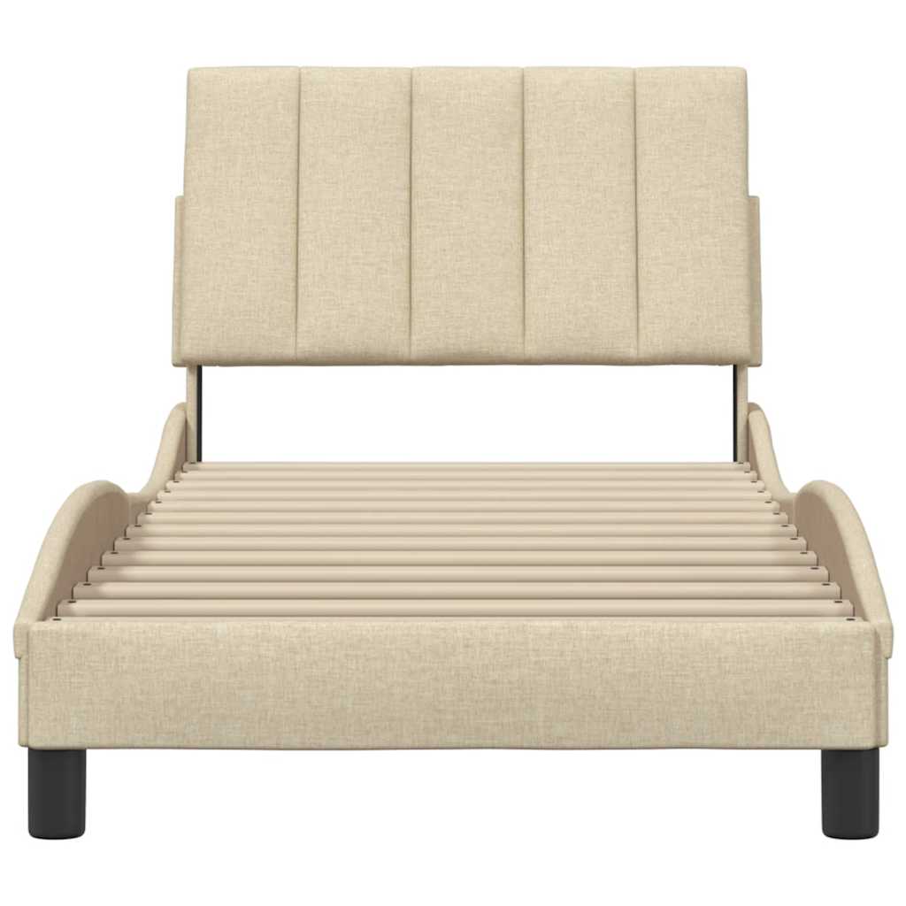 Bettgestell ohne Matratze "Hanko" Creme 80x200 cm Stoff