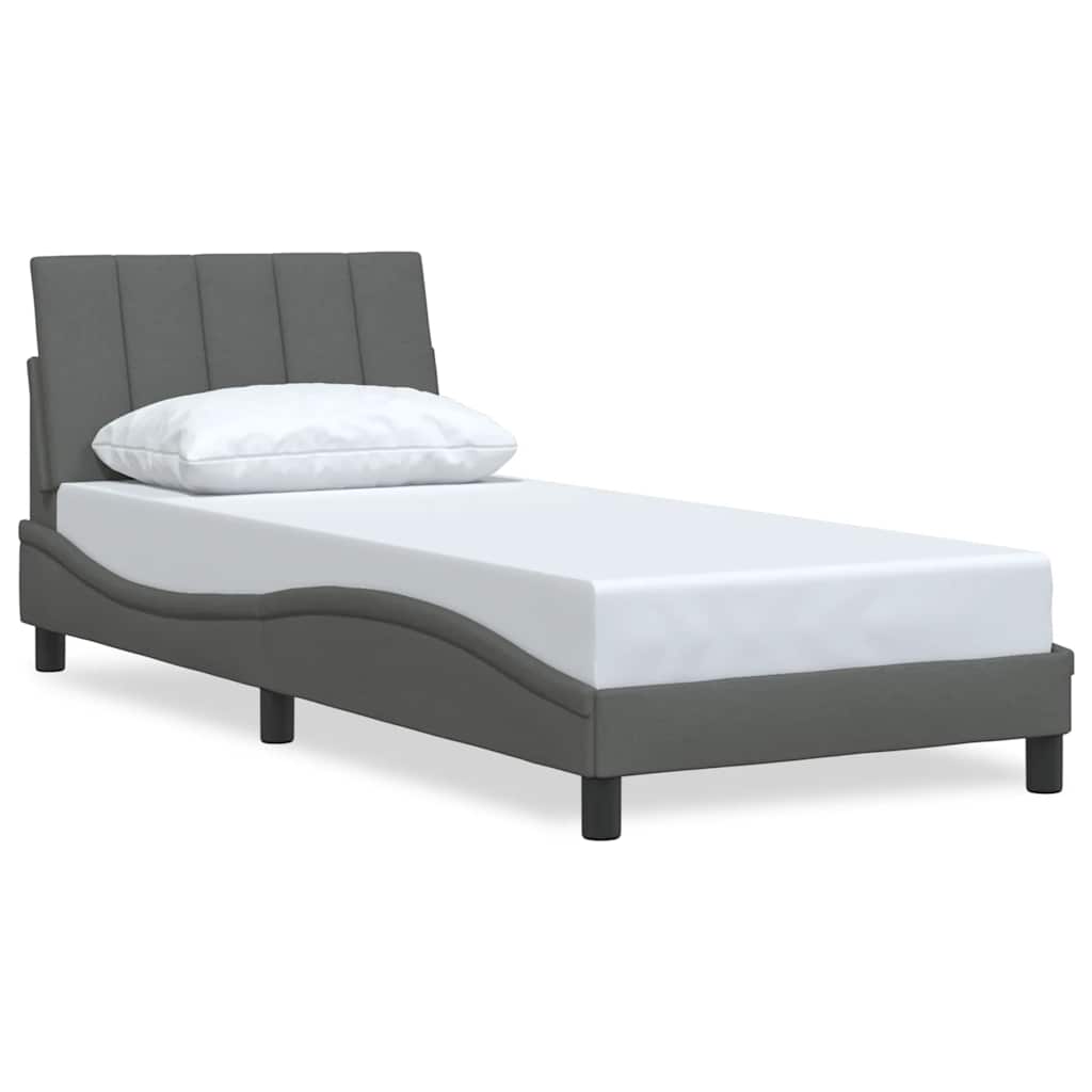 Bettgestell ohne Matratze "Hanko" Dunkelgrau 90x190 cm Stoff