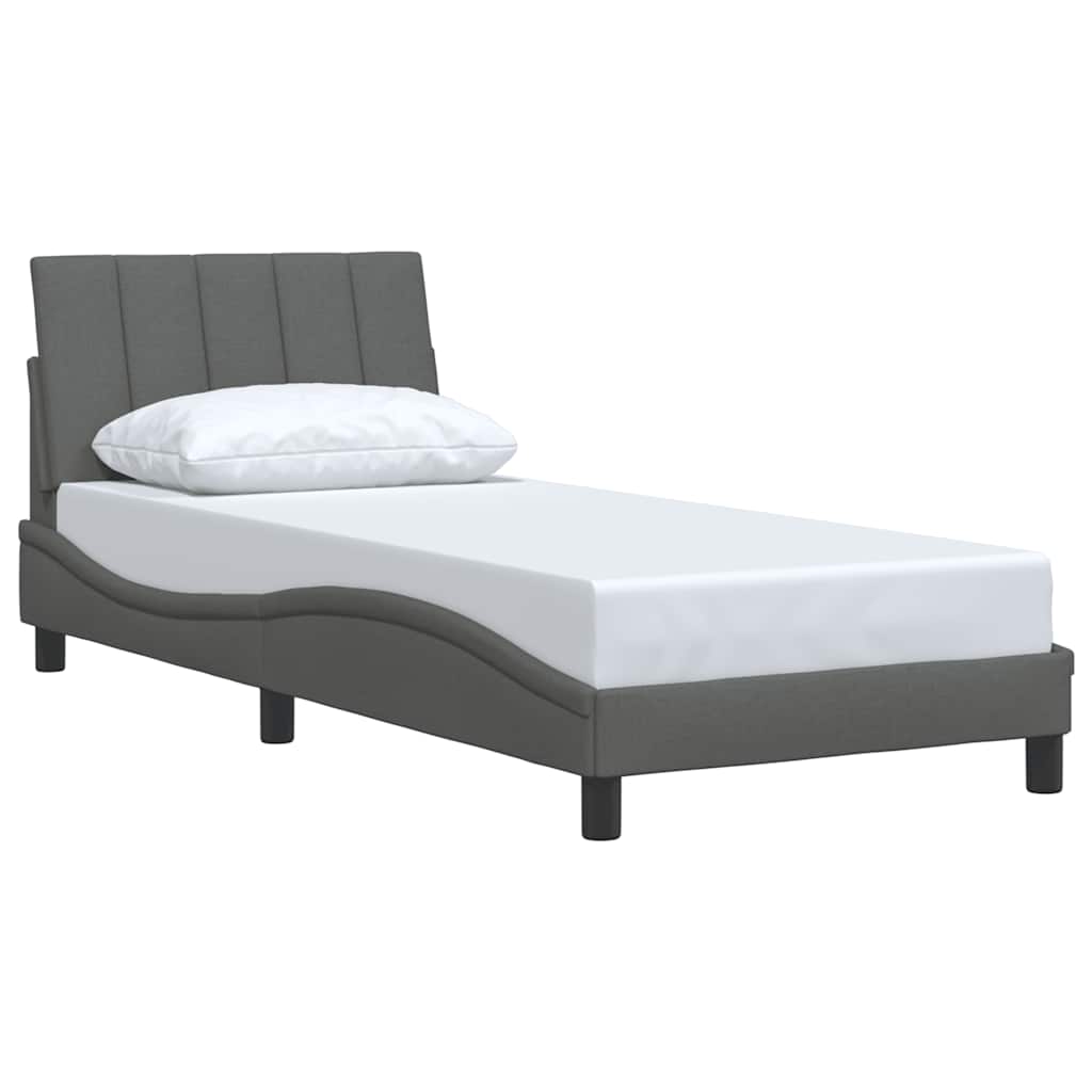 Bettgestell ohne Matratze "Hanko" Dunkelgrau 90x190 cm Stoff
