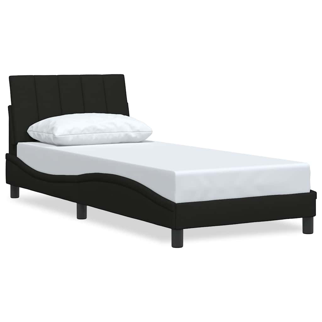 Bettgestell ohne Matratze "Hanko" Schwarz 90x190 cm Stoff
