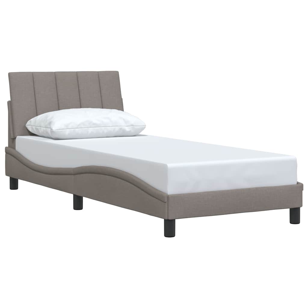 Bettgestell ohne Matratze "Hanko" Taupe 90x190 cm Stoff