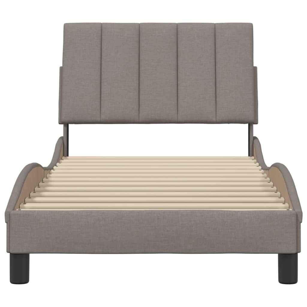 Bettgestell ohne Matratze "Hanko" Taupe 90x190 cm Stoff