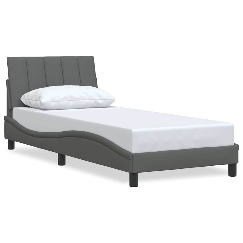 Bettgestell ohne Matratze "Hanko" Dunkelgrau 90x200 cm Stoff