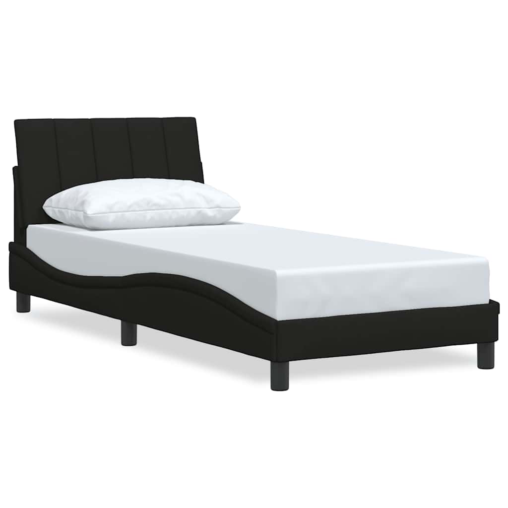 Bettgestell ohne Matratze "Hanko" Schwarz 90x200 cm Stoff