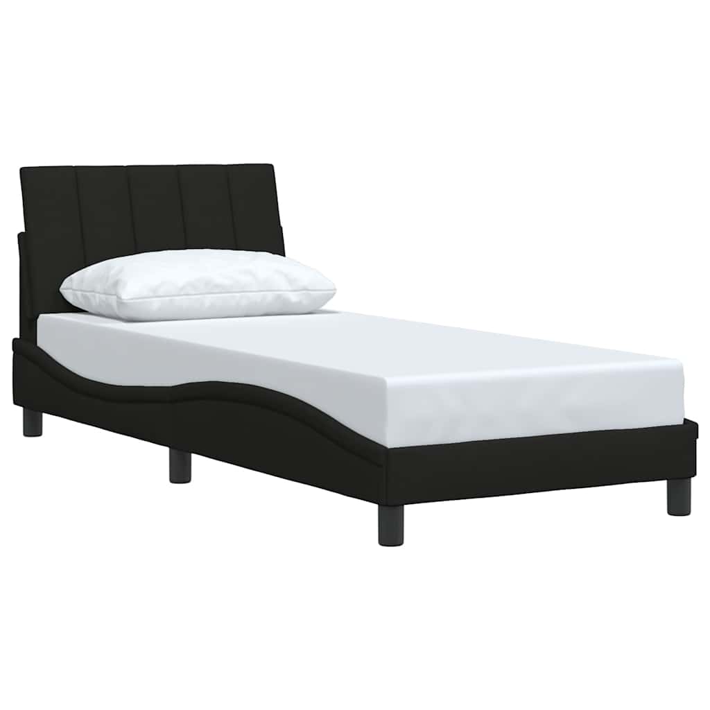 Bettgestell ohne Matratze "Hanko" Schwarz 90x200 cm Stoff
