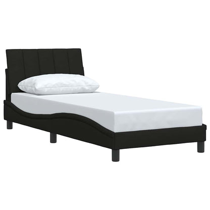 Bettgestell ohne Matratze "Hanko" Schwarz 90x200 cm Stoff