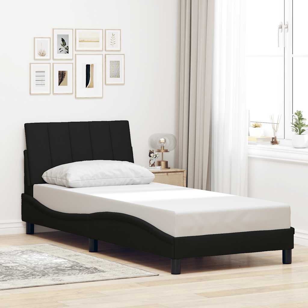 Bettgestell ohne Matratze "Hanko" Schwarz 90x200 cm Stoff