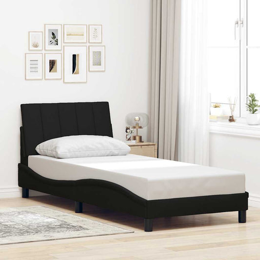 Bettgestell ohne Matratze "Hanko" Schwarz 90x200 cm Stoff