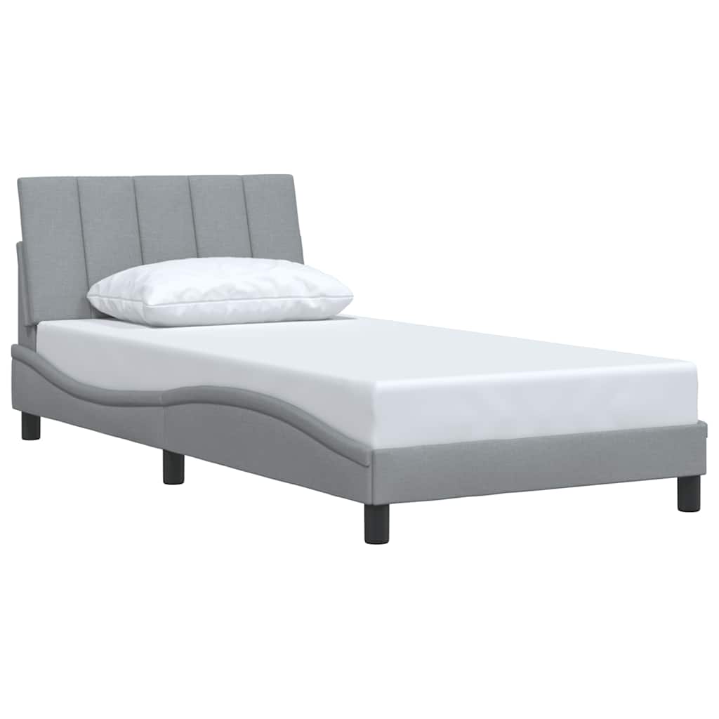 Bettgestell ohne Matratze "Hanko" Hellgrau 100x200 cm Stoff