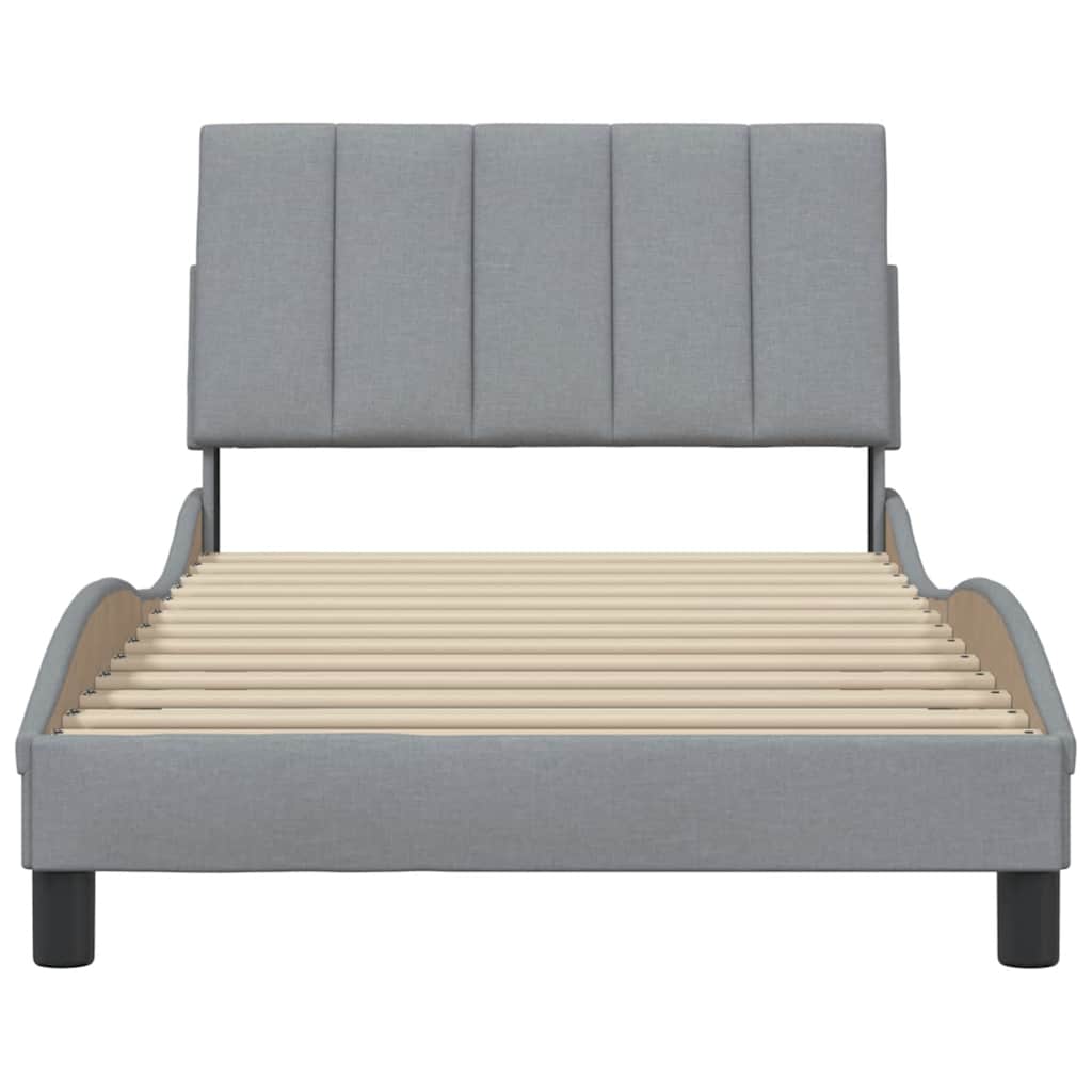 Bettgestell ohne Matratze "Hanko" Hellgrau 100x200 cm Stoff