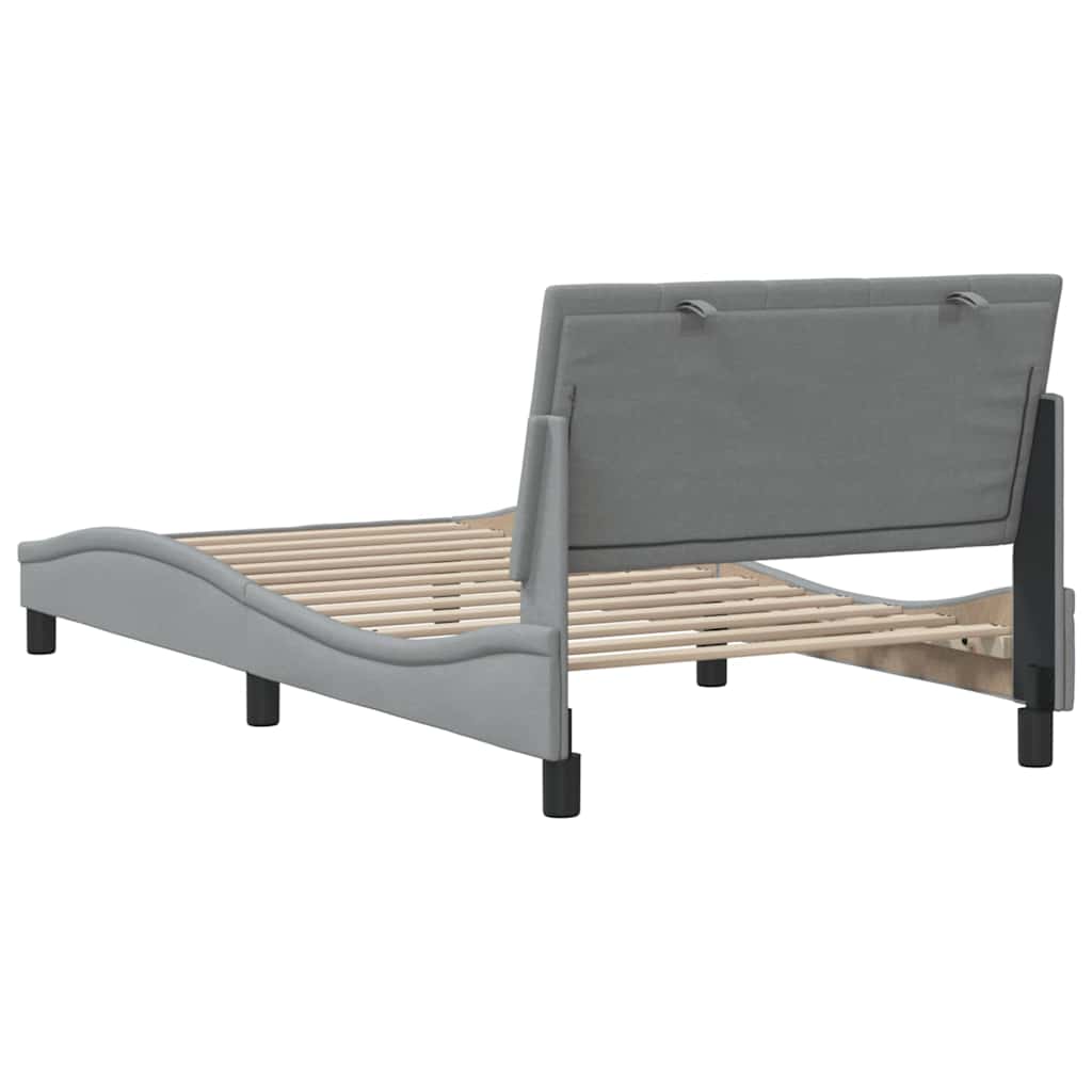 Bettgestell ohne Matratze "Hanko" Hellgrau 100x200 cm Stoff