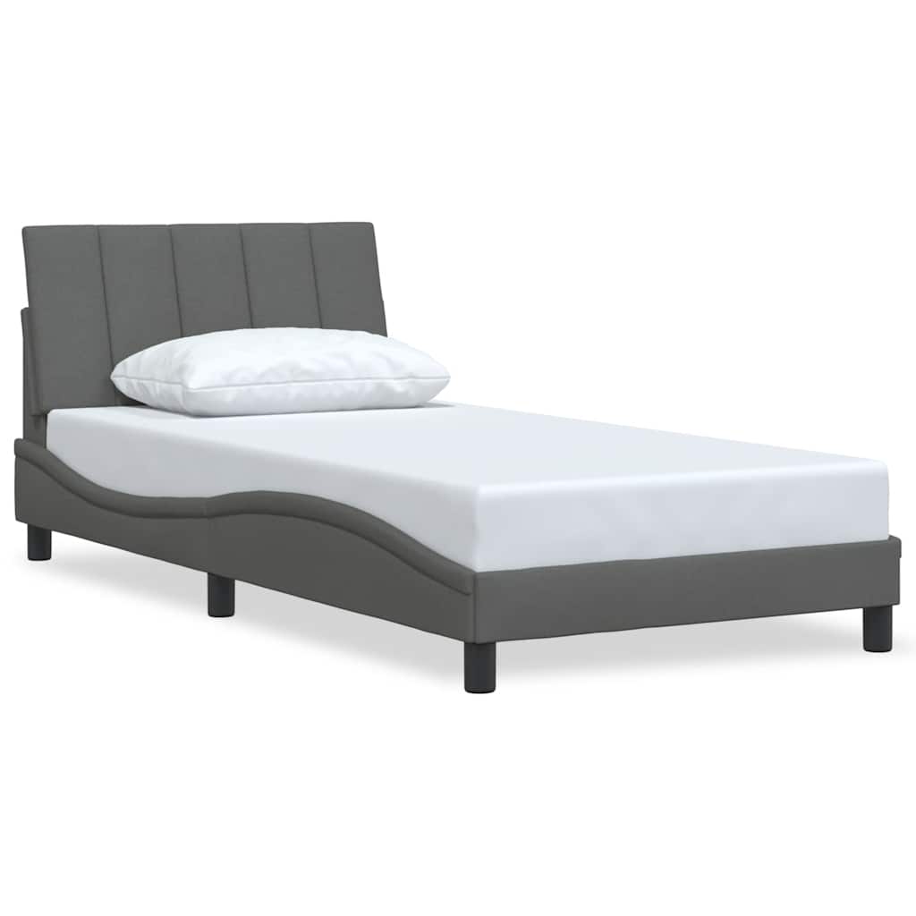 Bettgestell ohne Matratze "Hanko" Dunkelgrau 100x200 cm Stoff