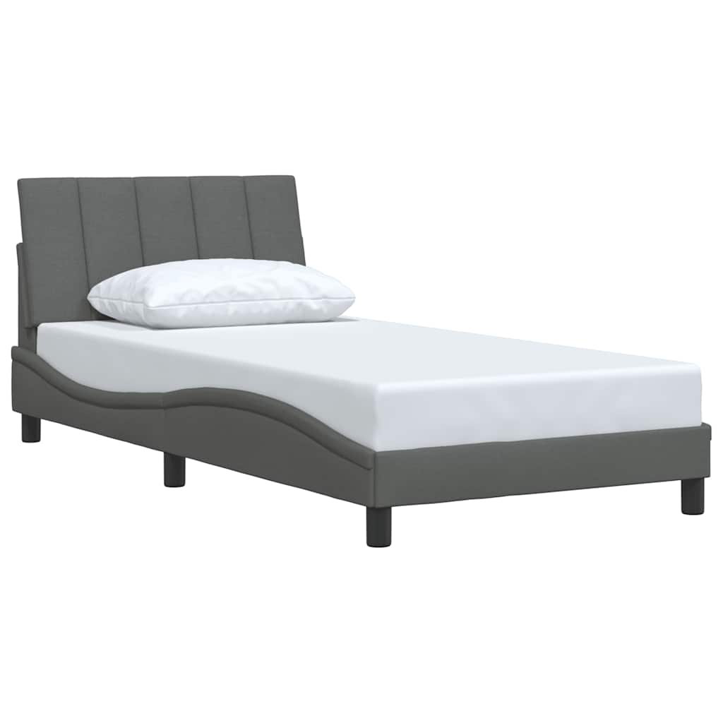 Bettgestell ohne Matratze "Hanko" Dunkelgrau 100x200 cm Stoff