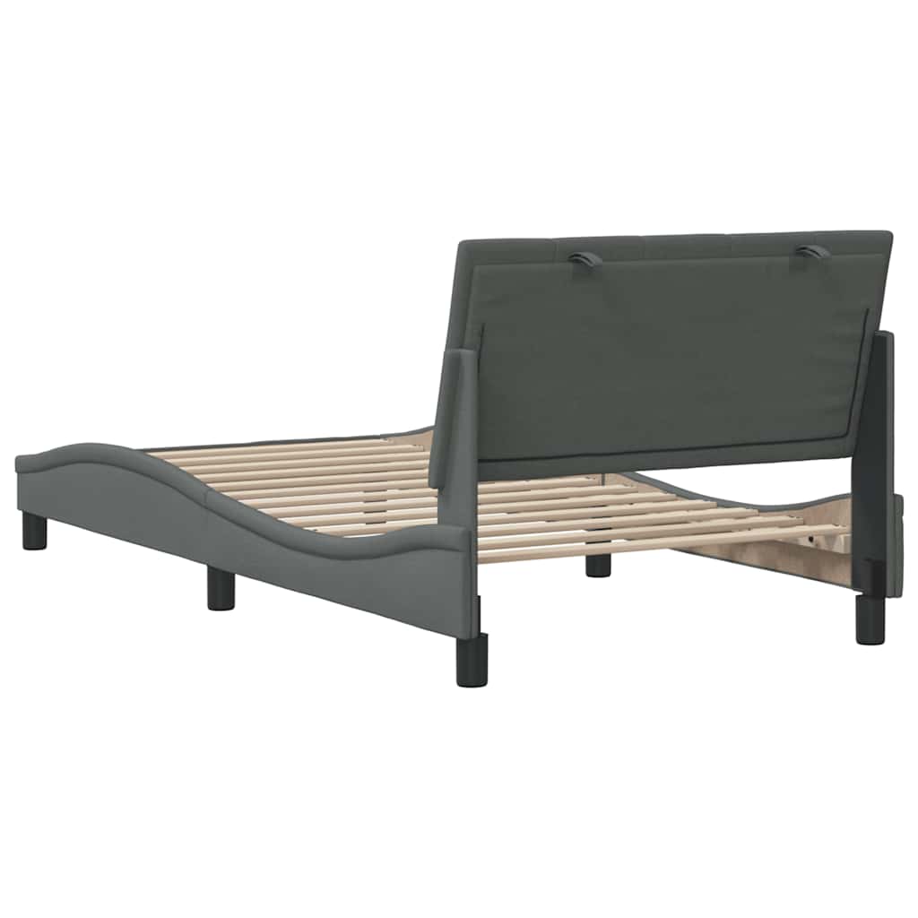 Bettgestell ohne Matratze "Hanko" Dunkelgrau 100x200 cm Stoff