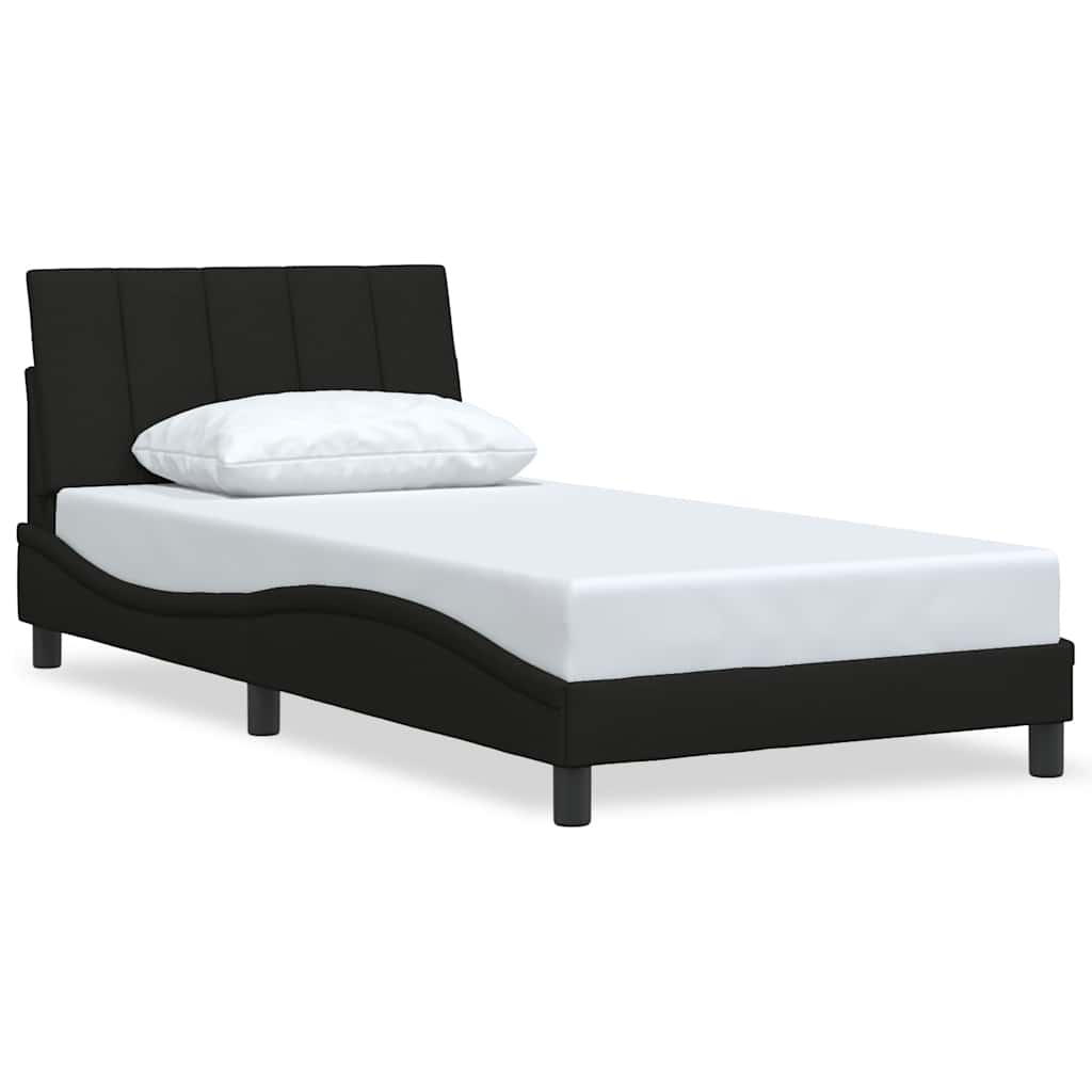 Bettgestell ohne Matratze "Hanko" Schwarz 100x200 cm Stoff