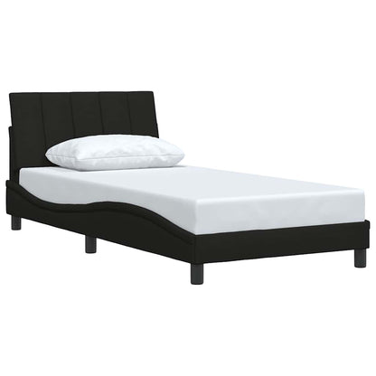 Bettgestell ohne Matratze "Hanko" Schwarz 100x200 cm Stoff