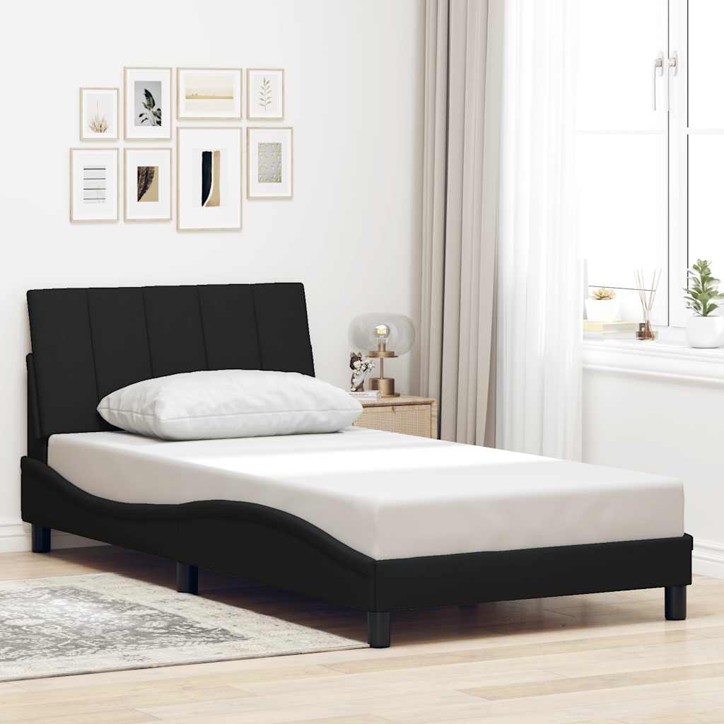 Bettgestell ohne Matratze "Hanko" Schwarz 100x200 cm Stoff