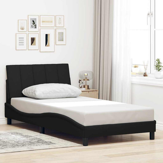 Bettgestell ohne Matratze "Hanko" Schwarz 100x200 cm Stoff