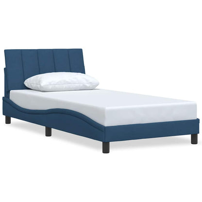 Bettgestell ohne Matratze "Hanko" Blau 100x200 cm Stoff