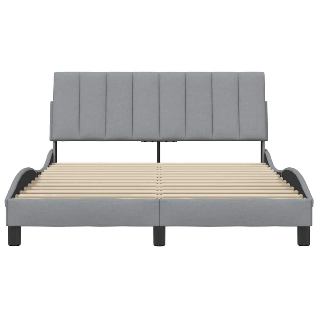 Bettgestell ohne Matratze "Hanko" Hellgrau 120x200 cm Stoff
