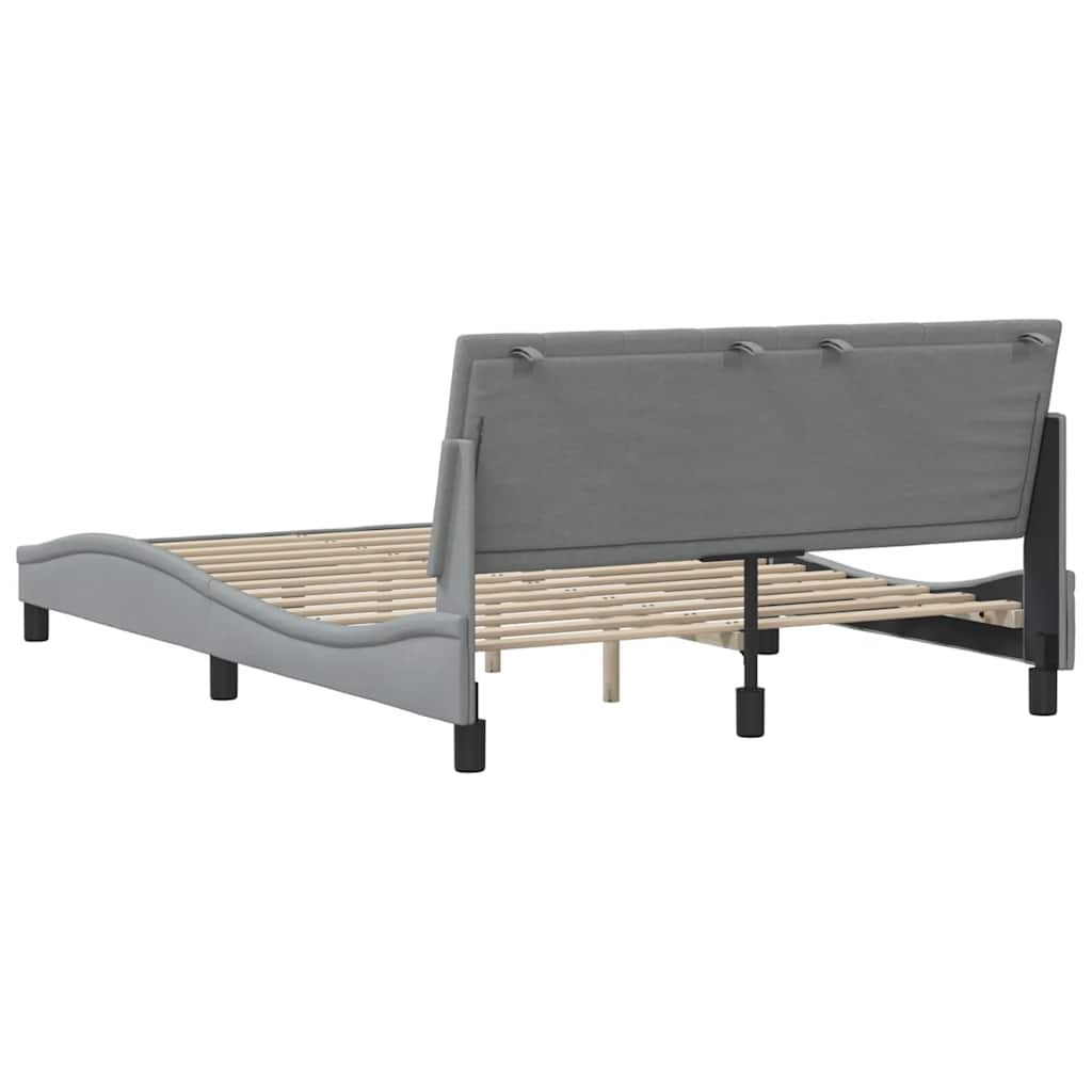 Bettgestell ohne Matratze "Hanko" Hellgrau 120x200 cm Stoff