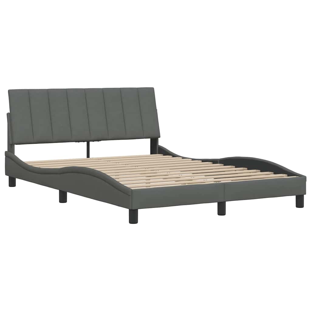 Bettgestell ohne Matratze "Hanko" Dunkelgrau 120x200 cm Stoff