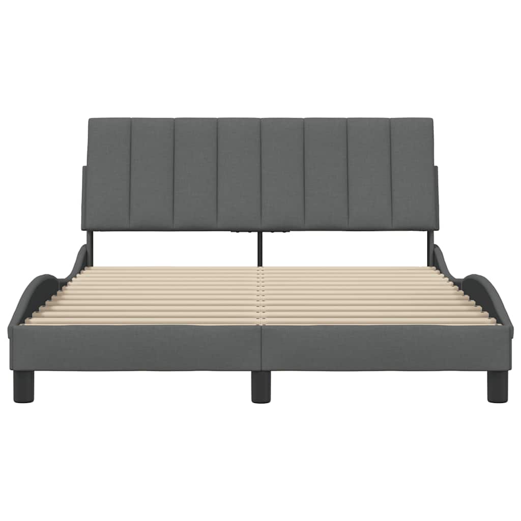 Bettgestell ohne Matratze "Hanko" Dunkelgrau 120x200 cm Stoff