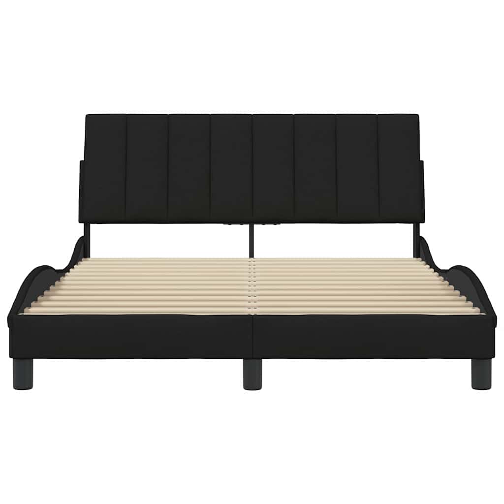 Bettgestell ohne Matratze "Hanko" Schwarz 120x200 cm Stoff