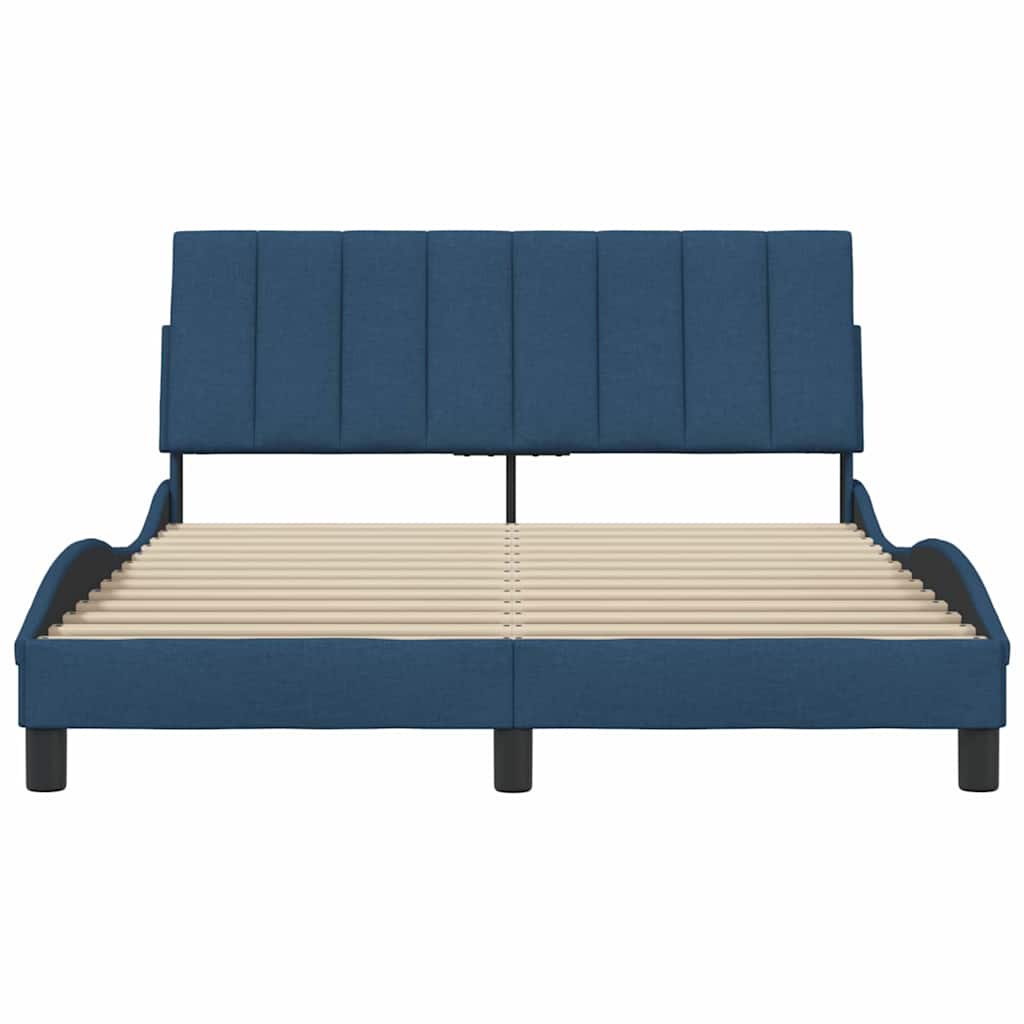Bettgestell ohne Matratze "Hanko" Blau 120x200 cm Stoff