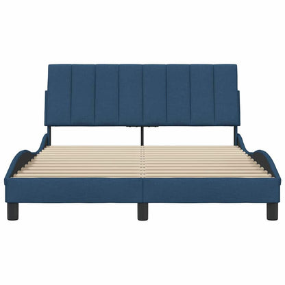 Bettgestell ohne Matratze "Hanko" Blau 120x200 cm Stoff