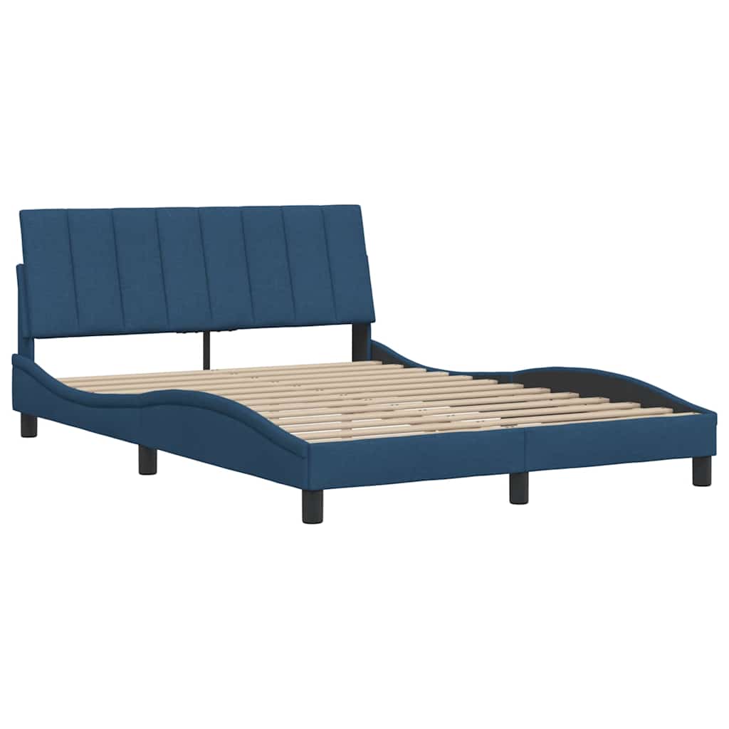 Bettgestell ohne Matratze "Hanko" Blau 120x200 cm Stoff
