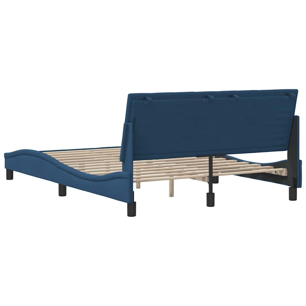Bettgestell ohne Matratze "Hanko" Blau 120x200 cm Stoff