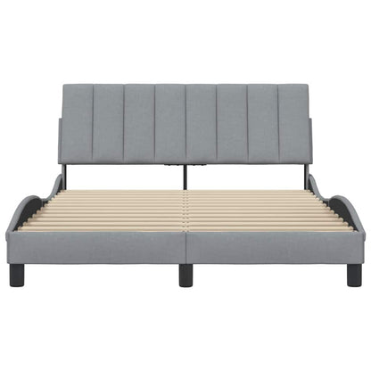 Bettgestell ohne Matratze "Hanko" Hellgrau 140x190 cm Stoff