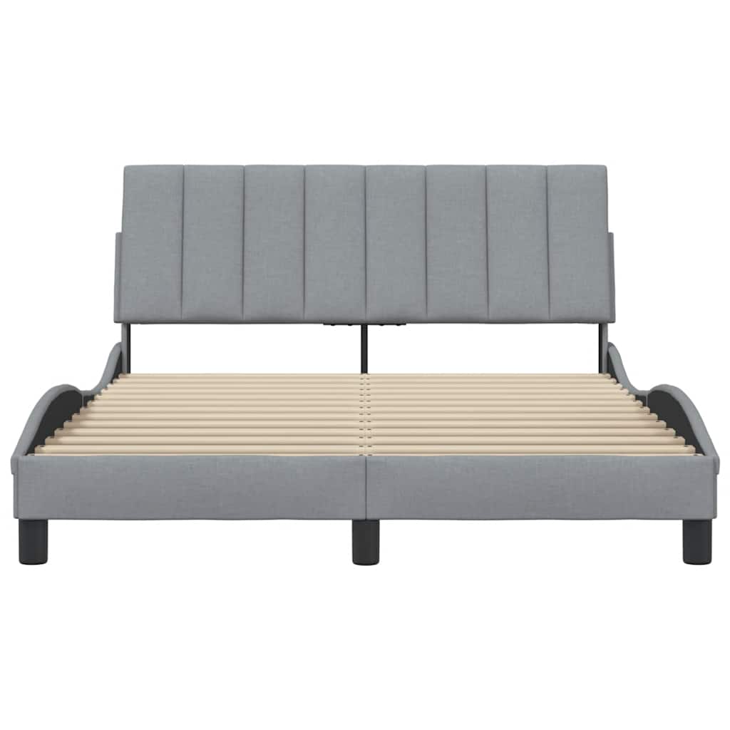 Bettgestell ohne Matratze "Hanko" Hellgrau 140x190 cm Stoff