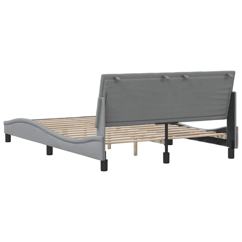 Bettgestell ohne Matratze "Hanko" Hellgrau 140x190 cm Stoff