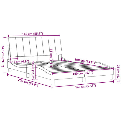 Bettgestell ohne Matratze "Hanko" Dunkelgrau 140x190 cm Stoff